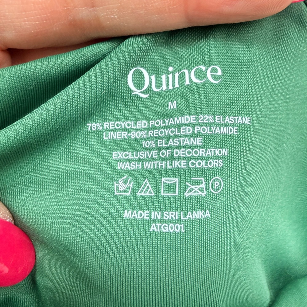 Quince Forest Green Italian Matte Recycled One-Piece Swimsuit ATG001 Mens M - Picture 6 of 6